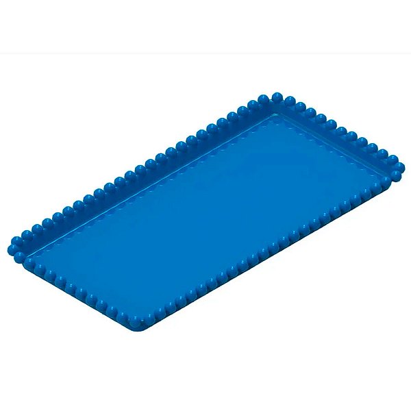 Bandeja Esfera Acrílica Durável Retangular - Azul Royal - 25x13cm - 1 unidade - Rizzo - Rizzo