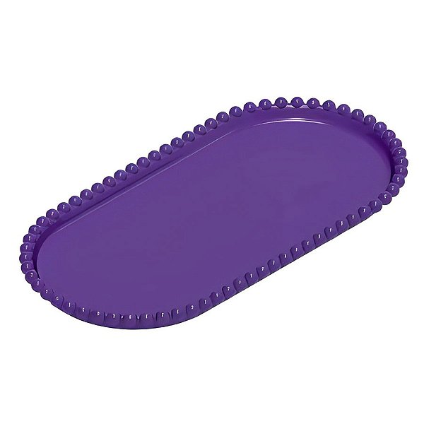 Bandeja Esfera Acrílica Durável Oval - Roxo - 25x13cm - 1 unidade - Rizzo - Rizzo