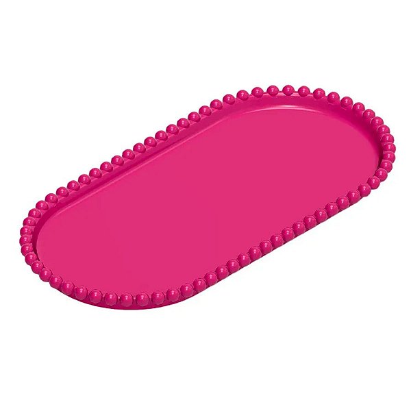Bandeja Esfera Acrílica Durável Oval - Pink - 25x13cm - 1 unidade - Rizzo - Rizzo