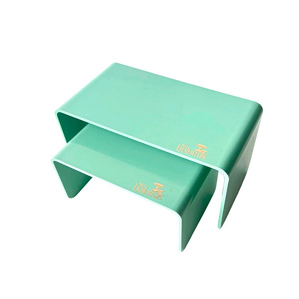 Kit Suporte para Doces Elevadores Fosco - Verde Claro - 2 unidades - Só Boleiras - Rizzo
