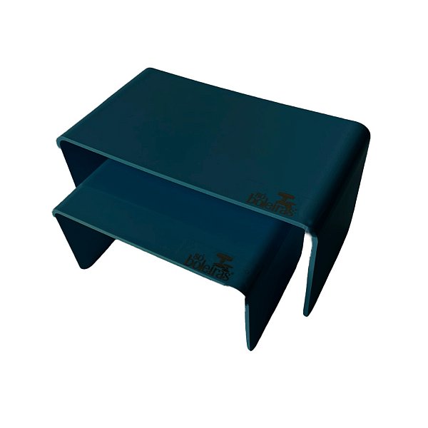 Kit Suporte para Doces Elevadores Fosco - Azul Gris - 2 unidades - Só Boleiras - Rizzo