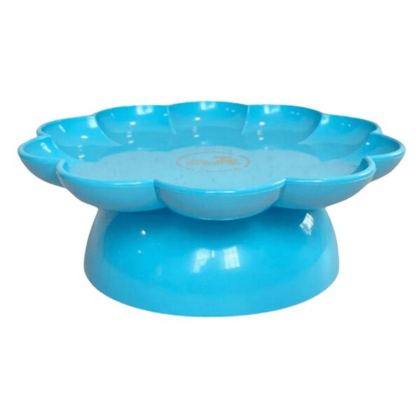 Bandeja Flower Com Pé - 205mm - Azul Céu - 1 unidade - Só Boleiras - Rizzo