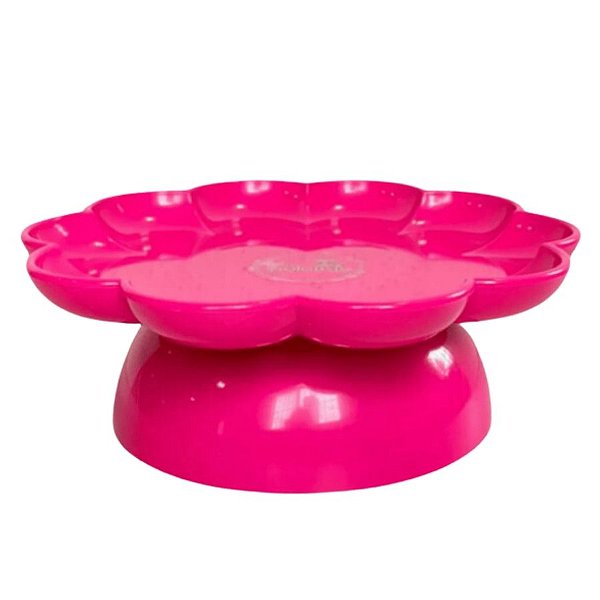 Bandeja Flower Com Pé - 205mm - Pink - 1 unidade - Só Boleiras - Rizzo