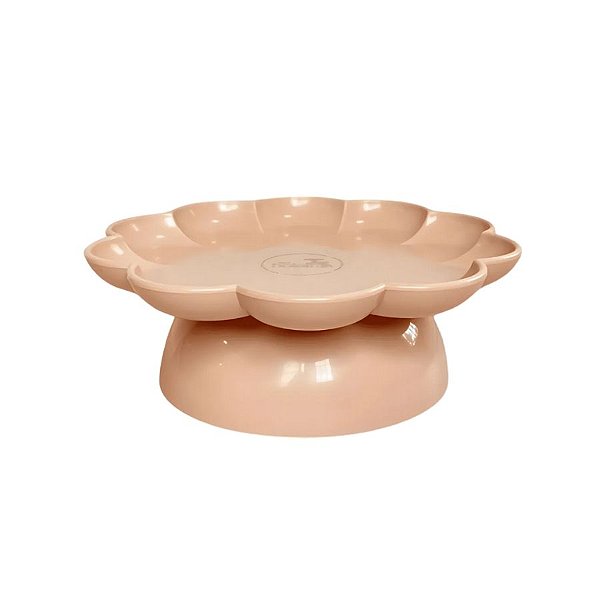 Bandeja Flower Com Pé - 180mm - Nude - 1 unidade - Só Boleiras - Rizzo