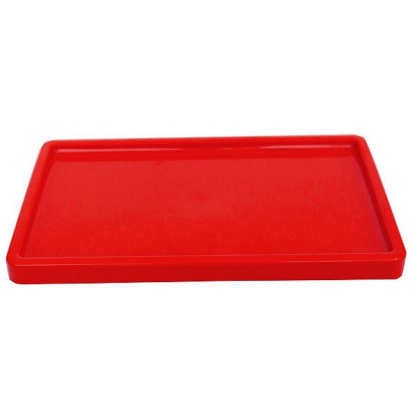 Bandeja Retangular 30x18cm Vermelho - 01 unidade - Só Boleiras - Rizzo Embalagens