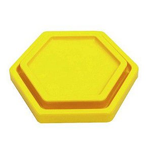 Bandeja Sextavada Amarelo Neon - 01 unidade - Só Boleiras - Rizzo Embalagens