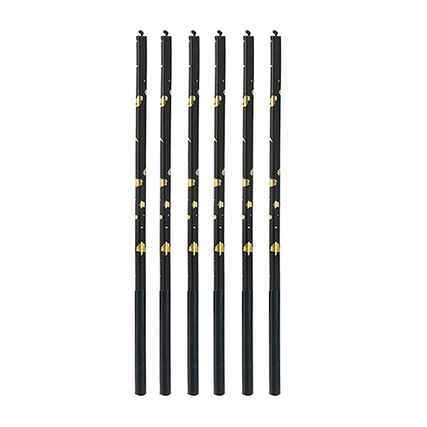 Vela Palito Gigante Preto com Dourado 17 cm - 1 unidade Pct. c/ 6 unidades - Rizzo