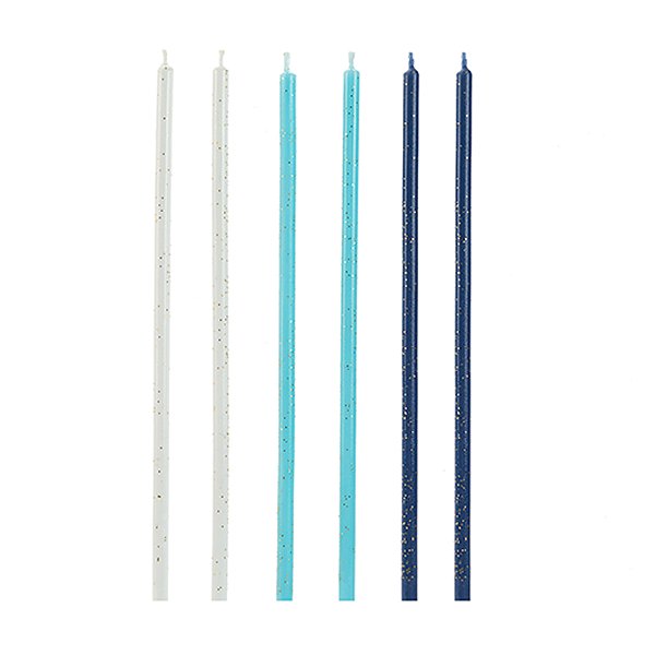 Vela Palito Azul e Branca 15 cm - 1 unidade Pct. c/ 6 unidades - Rizzo