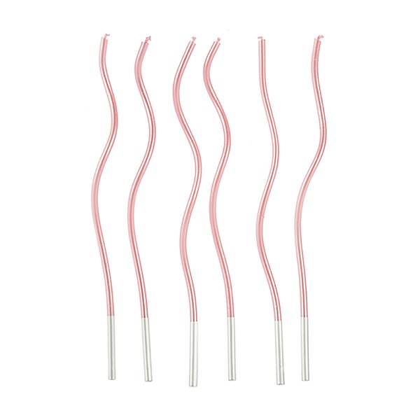 Vela Espiral Rosa Metalizada 17 cm - 1 unidade Pct. c/ 6 unidades - Rizzo