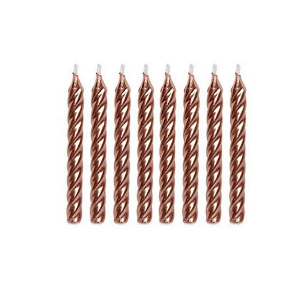 Vela Espiral Rose - 8 unidades - Rizzo