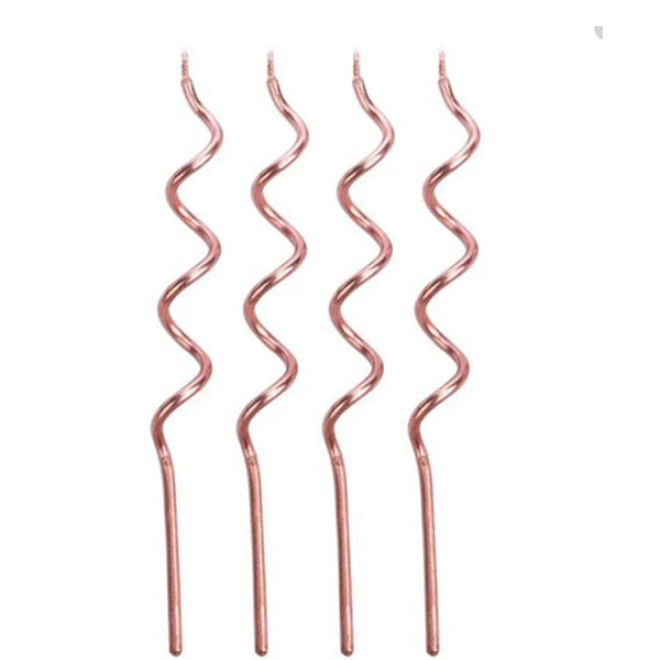 Vela Espiral Rose - 4 unidades - Rizzo