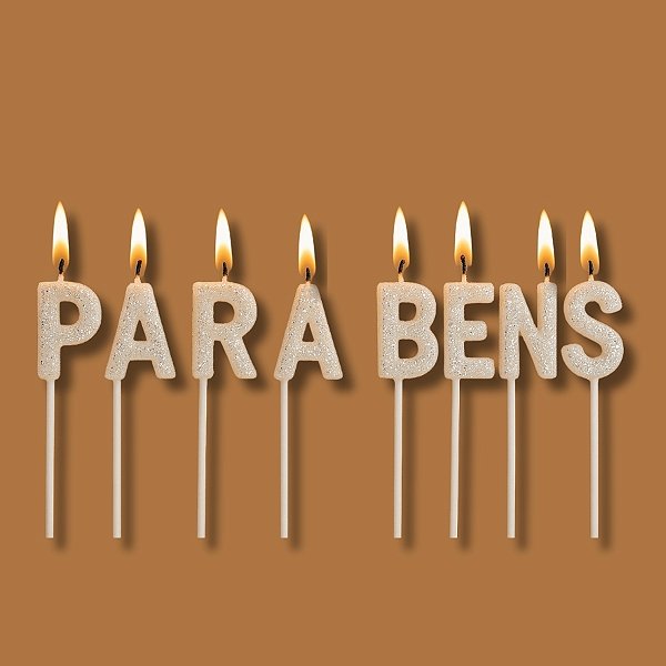 Vela Parabéns Branca Glitter - 7cm - 8 unidades - Rizzo