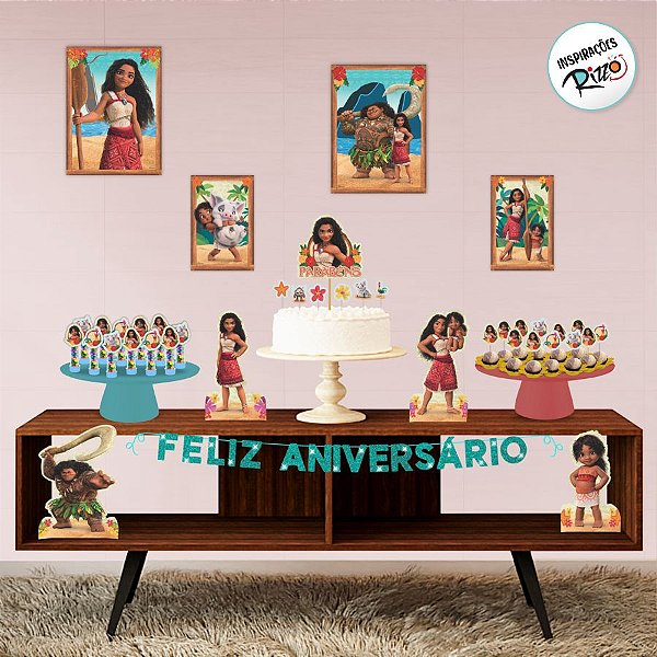 Kit Festa Fácil - Moana 2 - 40 Itens - 1 unidade - Disney Original - Piffer