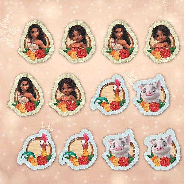 Aplique Imp em EVA - Moana 2 - 12 unidades - Disney Original - Rizzo