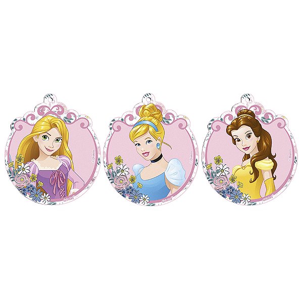 Pingentes I - Princesas - MDF - 3 unidades - Disney Original - Rizzo