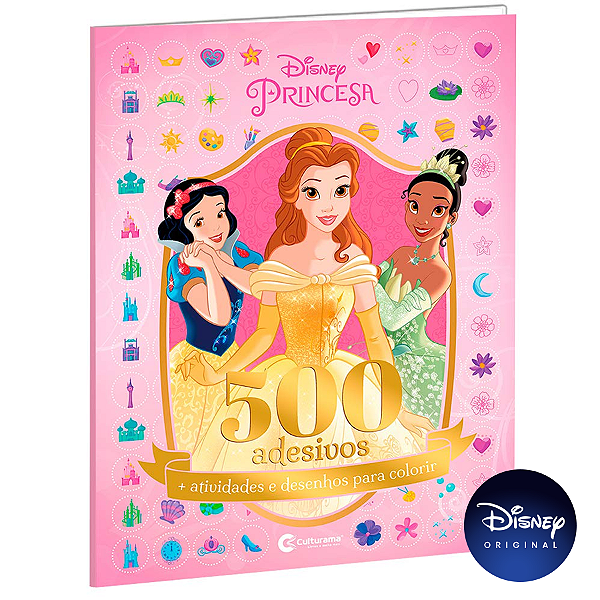 Livro 500 Adesivos Disney Princesas - 01 Unidade - Disney Original - Culturama