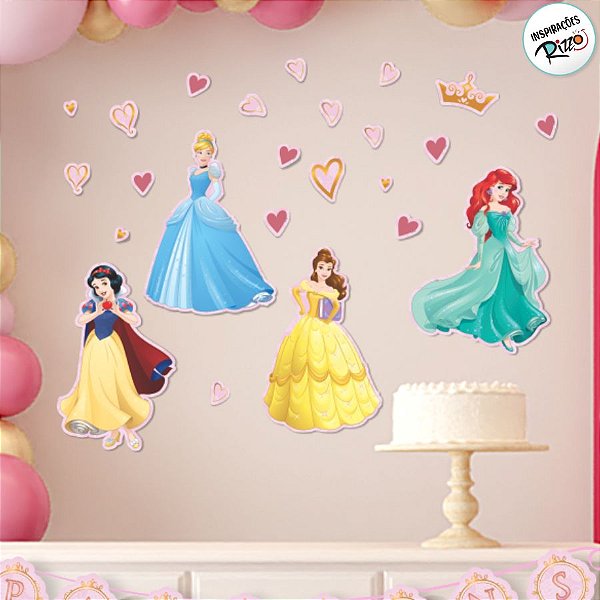 Kit Painéis Impressos em EVA - Princesas - 33 Itens - 1 unidade - Disney Original - Rizzo