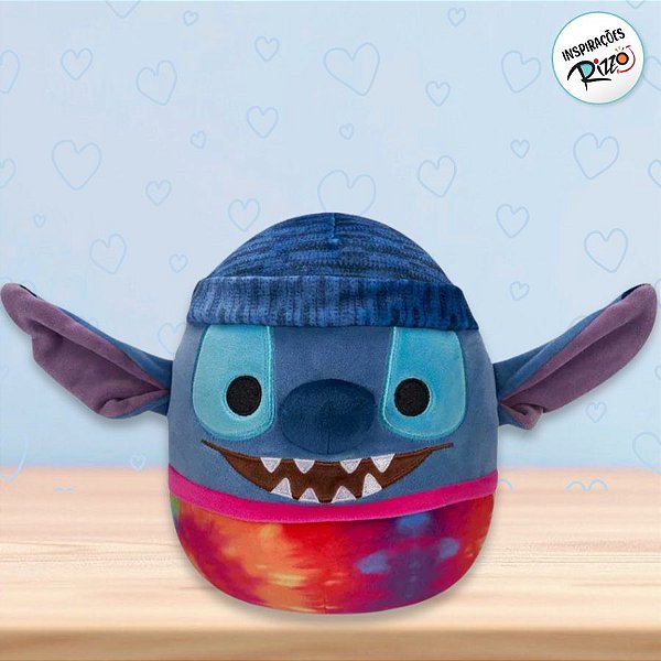 Pelúcia Stitch SquishMallowos - Tie Dye - 20cm - 1 unidade - Disney Original - Rizzo