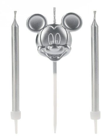 Vela Mickey Rosto Prata Disney  - 1 unidade - Disney Original - Rizzo