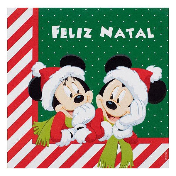 Guardanapo de Papel Mickey e Minnie Feliz Natal - 20 folhas Disney Original