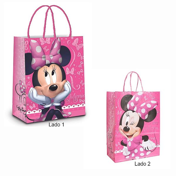 Sacola de Papel - Minnie Shine - M 26x19,5x9,5cm - 10 unidades - Disney Original - Rizzo