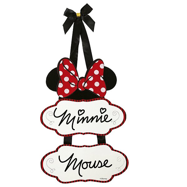 Placa Com 2 Partes - Minnie Mouse - MDF - 1 unidade - Disney Original - Rizzo