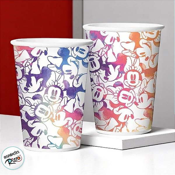 Copo Papel 180 Ml Minnie Tie Dye 12 Unidades - Disney Original - Rizzo Festas