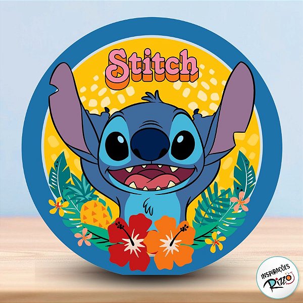 Decoração de Mesa Redondo - Stitch - 25x25cm - 1 unidade - Disney Original - Rizzo