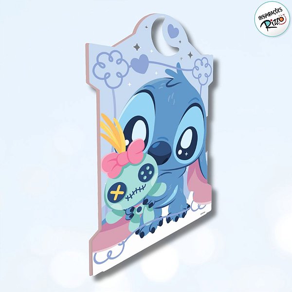 Painel Decorativo - Stitch Baby e Xepa - 46x32cm - 1 unidade - Disney Original - Rizzo