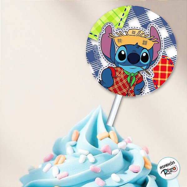 Pick Decorativo para Doces - Stitch Junino - 12 unidades - Disney Original - Rizzo