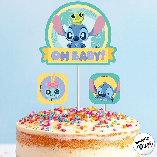 Topo de Bolo - Stitch Baby - 1 unidade - Disney Original - Rizzo