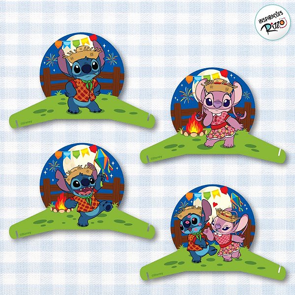 Decoração de Mesa - Stitch Junino - 4 unidades - Disney Original - Rizzo