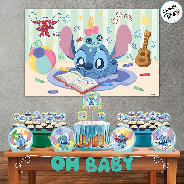 Kit Festa Fácil - Stitch Baby - 33 Itens - 1 unidade - Disney Original - Piffer