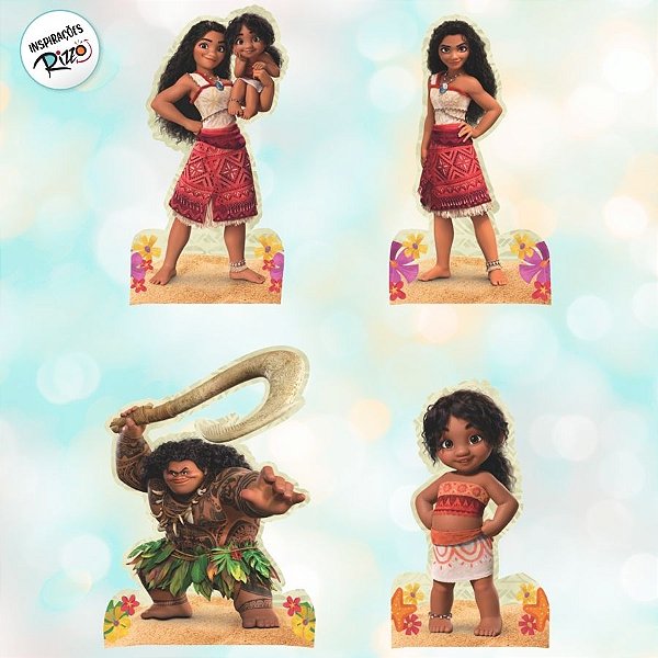 Decoração de Mesa - Moana 2 - 4 unidades - Disney Original - Rizzo