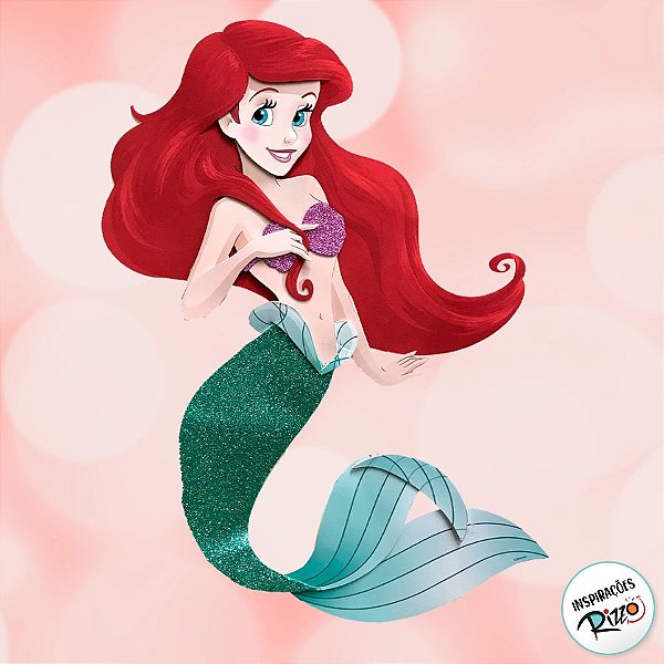 Painel Decorativo Relevo - Ariel - 28x54cm - 1 unidade - Disney Original - Rizzo