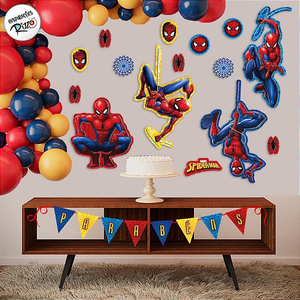 Kit Painéis Impressos em EVA - Homem Aranha - 23 Itens - 1 unidade - Disney Original - Rizzo