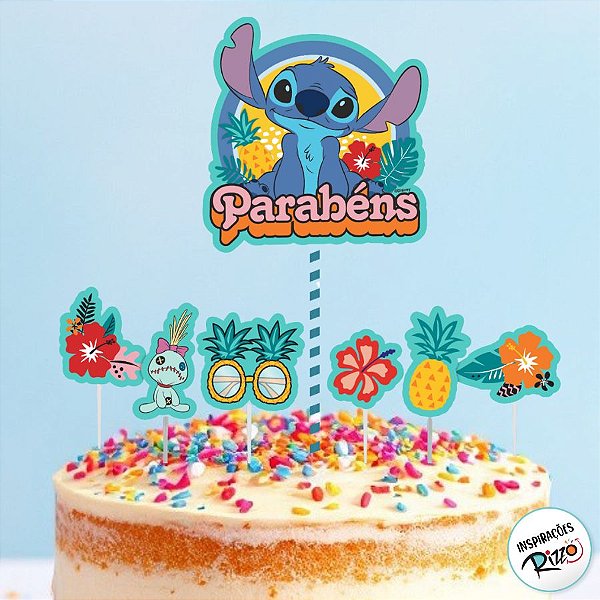 Topo de Bolo - Stitch - 7 unidades - Disney Original - Rizzo
