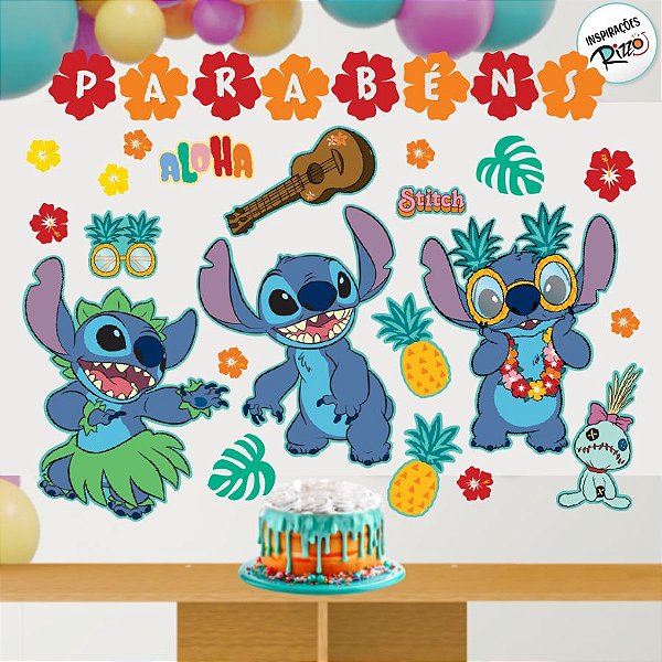 Kit Painéis Impressos em EVA - Stitch - 29 Itens - 1 unidade - Disney Original - Rizzo