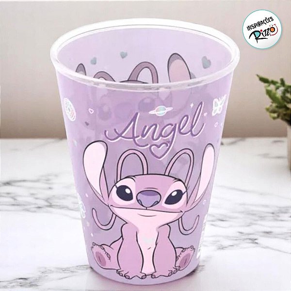 Copo de Plástico Angel Rosa - 280ml - 1 unidade - Disney Original - Plásutil