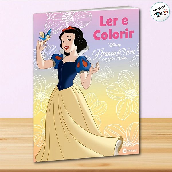 Livro para Ler e Colorir Branca de Neve e os Sete Anões - 1 unidade - Disney Original - Rizzo