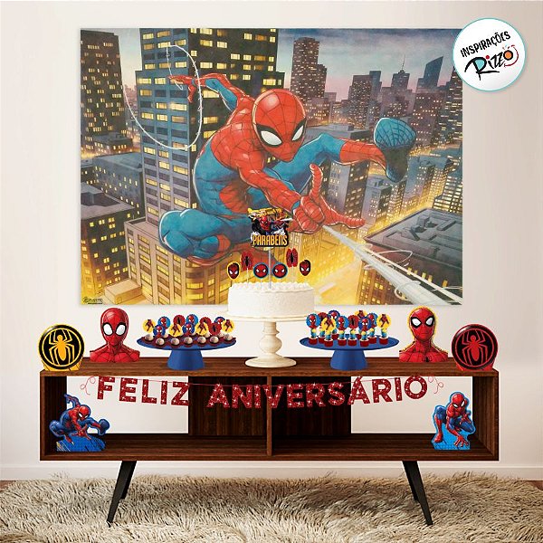 Kit Festa Fácil - Homem Aranha - 39 Itens - 1 unidade - Disney Original - Piffer