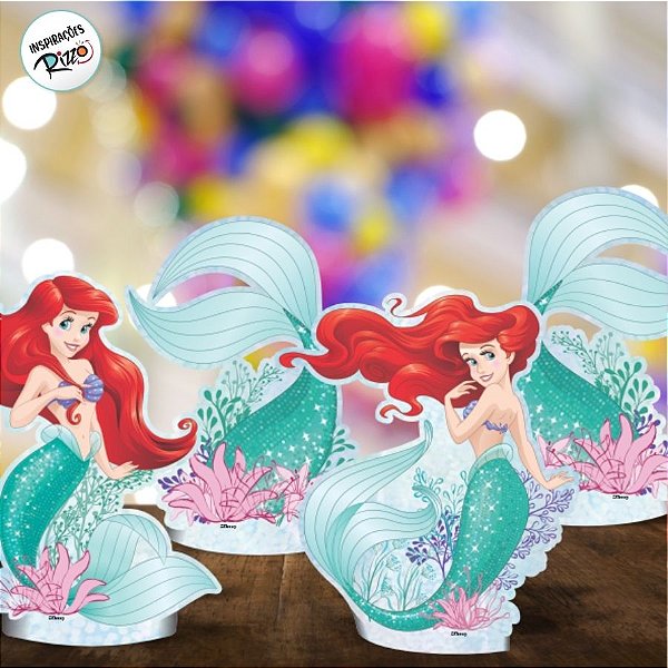 Decoração de Mesa - Ariel - 4 unidades - Disney Original - Rizzo