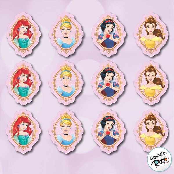 Aplique Imp em EVA - Princesas Moldura - 12 unidades - Disney Original - Rizzo