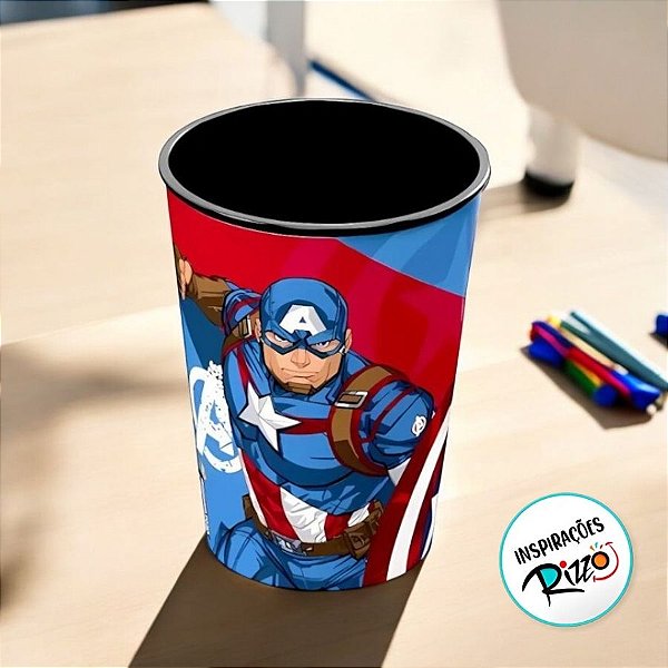 Copo Plástico De Colorir Capitão América - Azul - 320ml - 1 unidade - Disney Original - Rizzo