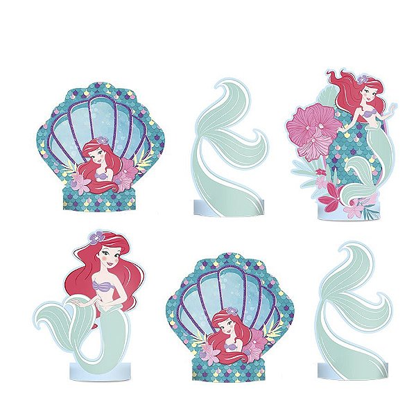 Decoração de Mesa Ariel - 6 Unidades - Disney Original - Rizzo