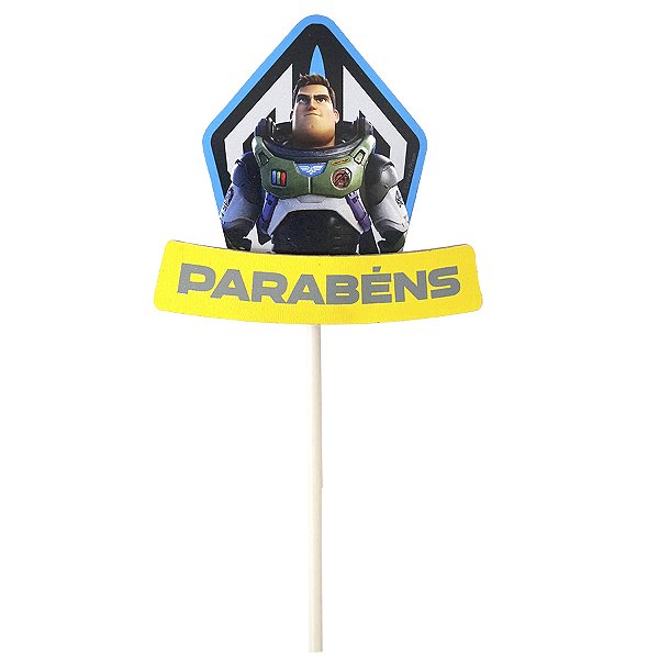 Topo De Bolo Parabéns - Lightyear - 1 unidade - Disney Original - Rizzo