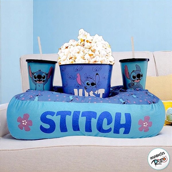 Kit Almofada Pipoca Stitch Just Chill - 1 unidade - Disney Original - Rizzo