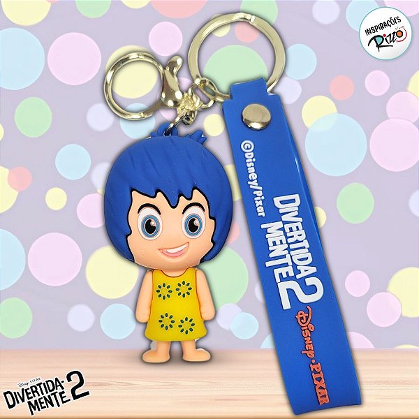 Chaveiro 3D Alegria - Divertidamente 2 - 7cm - 1 unidade - Disney Original - Rizzo