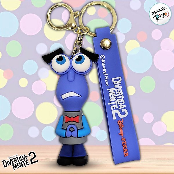 Chaveiro 3D Medo - Divertidamente 2 - 7cm - 1 unidade - Disney Original - Rizzo