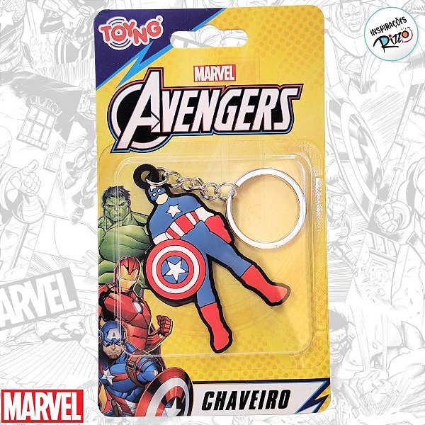 Chaveiro Emborrachado Capitão América - Vingadores - 6cm - 1 unidade - Disney Original - Rizzo